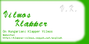 vilmos klapper business card